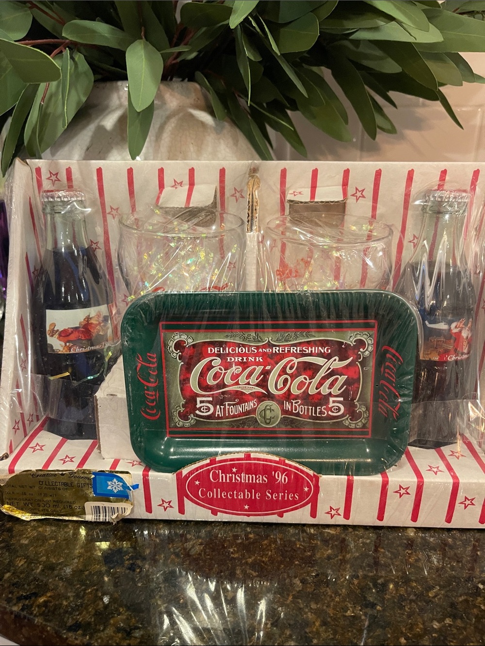 Coca Cola Christmas '96 Collectible Holiday Glassware Set - New Old Stock